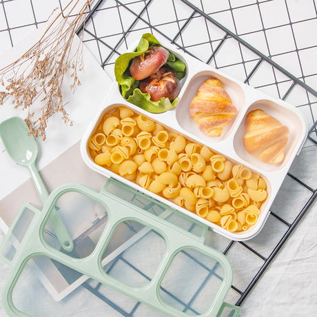 Xuniizn Bento Box Adult Lunch Box, Containers for Adults Men Women, Lunchable Food Container with Utensils, Sauce Jar, Muffin Liners, Microwave & Dishwasher Safe Green#4