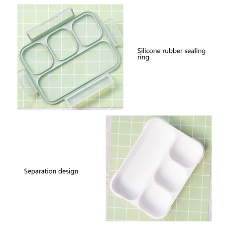 Xuniizn Bento Box Adult Lunch Box, Containers for Adults Men Women, Lunchable Food Container with Utensils, Sauce Jar, Muffin Liners, Microwave & Dishwasher Safe Green#4