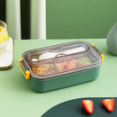 Xuniizn Bento Box Adult Lunch Box, Containers for Adults Men Women, Lunchable Food Container with Utensils, Sauce Jar, Muffin Liners, Microwave & Dishwasher Safe Green