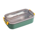 Xuniizn Bento Box Adult Lunch Box, Containers for Adults Men Women, Lunchable Food Container with Utensils, Sauce Jar, Muffin Liners, Microwave & Dishwasher Safe Green