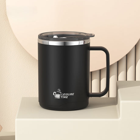 Insulated Coffee Mug with Handle & Lid - 17oz Stainless Steel Travel Tumbler, Double Wall Vacuum (Black) by PALIFEUR 01_【Limited Edition】 2026 New Model Smart Coffee Mug