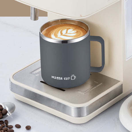 Insulated Coffee Mug with Handle & Lid - 17oz Stainless Steel Travel Tumbler, Double Wall Vacuum (Black) by PALIFEUR 06_【Enhanced Insulation】 Heat-Resistant Handle Coffee Mug