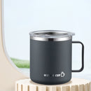 Insulated Coffee Mug with Handle & Lid - 17oz Stainless Steel Travel Tumbler, Double Wall Vacuum (Black) by PALIFEUR 06_【Enhanced Insulation】 Heat-Resistant Handle Coffee Mug