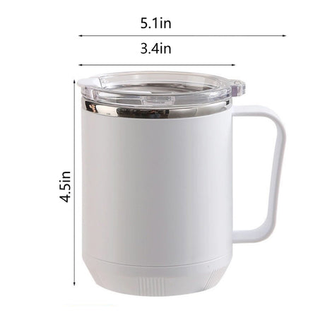 Insulated Coffee Mug with Handle & Lid - 17oz Stainless Steel Travel Tumbler, Double Wall Vacuum (Black) by PALIFEUR 11_【Office Essential】 Desktop Smart Temperature Control Coffee Mug