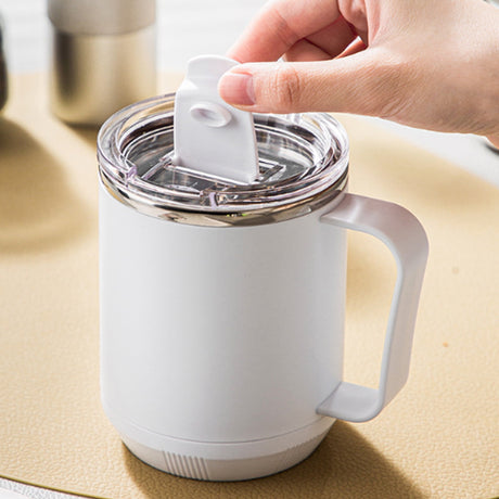 Insulated Coffee Mug with Handle & Lid - 17oz Stainless Steel Travel Tumbler, Double Wall Vacuum (Black) by PALIFEUR 11_【Office Essential】 Desktop Smart Temperature Control Coffee Mug
