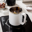Insulated Coffee Mug with Handle & Lid - 17oz Stainless Steel Travel Tumbler, Double Wall Vacuum (Black) by PALIFEUR 11_【Office Essential】 Desktop Smart Temperature Control Coffee Mug