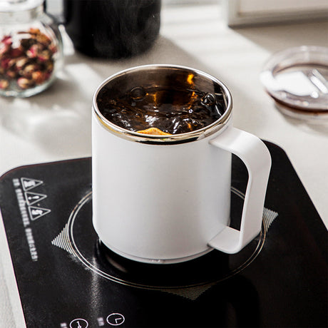 Insulated Coffee Mug with Handle & Lid - 17oz Stainless Steel Travel Tumbler, Double Wall Vacuum (Black) by PALIFEUR 11_【Office Essential】 Desktop Smart Temperature Control Coffee Mug