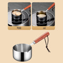 Bakeware Clearance! JWDX Oil Pouring Pot 80Ml, Stainless Steel Pan Mini Milk Warmer Pot Soup Pan with Wooden Handle Small Saucepan for Butter Warmer Heating Milk Cooking A