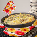Oven Mitts Clearance! JWDX Baking Oven Gloves Sunflower on White Background, Oven Oven Heat Oven Glove Polyester Floral Printed Pot Holder Microwave Glove Thickened Microwave Bakeware D