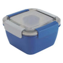 Food Storage, Light Meal Salad Box Japanese Style Double Layer Compartment Lunch Box, Kitchen Supplies , 1Pc Portable Box and Salad Bowl Combo Keep Your Food Fresh and Organized Blue