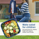 Food Storage, Light Meal Salad Box Japanese Style Double Layer Compartment Lunch Box, Kitchen Supplies , 1Pc Portable Box and Salad Bowl Combo Keep Your Food Fresh and Organized Blue