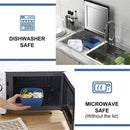 Food Storage, Light Meal Salad Box Japanese Style Double Layer Compartment Lunch Box, Kitchen Supplies , 1Pc Portable Box and Salad Bowl Combo Keep Your Food Fresh and Organized Blue