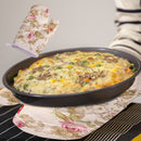 JWDX Oven Mitts Clearance, Oven Oven Heat Oven Glove Polyester Floral Printed Pot Holder Microwave Glove Thickened Microwave Bakeware B