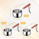 Clearance! Eguiwyn Stainless Steel Pan Mini Milk Warmer Pot Soup Pan with Wooden Handle Small Saucepan for Butter Warmer Heating Milk Cooking One Size A