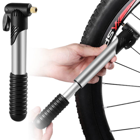 Portable Mini Air Pump JWDX, 1 Air Pump Portable Mini Pump for and Road Also Ideal for Inflating Basketballs and Footballs As Handy Inflation Equipment Accessory One Size Silver