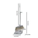 Grrvtrz Broomstick and Dustpan Set Long Adjustable Handle and Dustpan Combo for Sweeping Pet Hair From Home Office Kitchen Hall Floors Indoor and Outdoor Cleaning,Sweeping,Cleaning Supplies 12.2*11.42*3.74 Gray