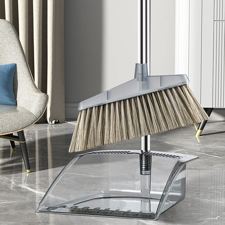 Grrvtrz Broomstick and Dustpan Set Long Adjustable Handle and Dustpan Combo for Sweeping Pet Hair From Home Office Kitchen Hall Floors Indoor and Outdoor Cleaning,Sweeping,Cleaning Supplies 12.2*11.42*3.74 Gray