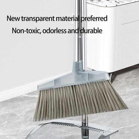 Grrvtrz Broomstick and Dustpan Set Long Adjustable Handle and Dustpan Combo for Sweeping Pet Hair From Home Office Kitchen Hall Floors Indoor and Outdoor Cleaning,Sweeping,Cleaning Supplies 12.2*11.42*3.74 Gray