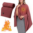 Lgcasl Heated Shawl for Women Heated Blanket with Soft Knit Shawl Zippered Wrap Usb Powered Blanket Scarf for Winter 2025 Warm Comfort for Outdoor Travel and Home One Size B