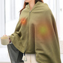 Lgcasl Heated Shawl for Women Heated Blanket with Soft Knit Shawl Zippered Wrap Usb Powered Blanket Scarf for Winter 2025 Warm Comfort for Outdoor Travel and Home One Size C
