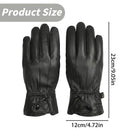 LGCASL Clearance! Mens Gloves，Gloves for Men，Mens Winter Gloves，Mens Leather Gloves Mens Winter Black Leather Gloves for Driving Dress Real Sheepskin Leather Warm Fleece Lined Gloves- 23*12cm Black
