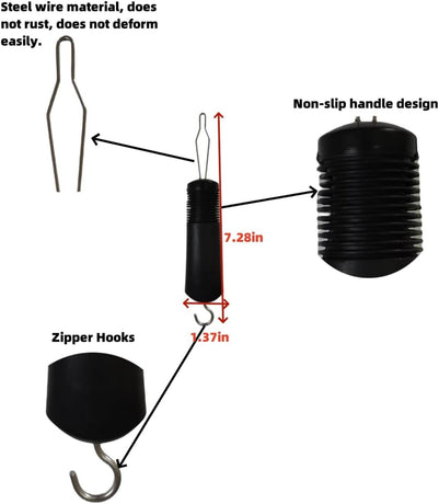 LGCASL Buttoning Tools Button Hook for Seniors One Handed Button Assist Tool for Elderly & Disabled Zipper Pull Helper for Dresses Shirts and Daily Living Black 2 Pack