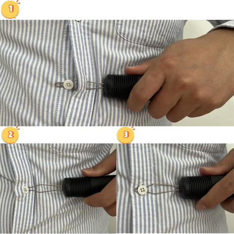 LGCASL Buttoning Tools Button Hook for Seniors One Handed Button Assist Tool for Elderly & Disabled Zipper Pull Helper for Dresses Shirts and Daily Living Black 2 Pack
