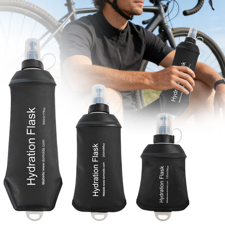 150ml Soft Flask,Light Tpu Foldable Soft Water Bottle Leak Proof Hydration Flask,Soft Water Bottle Running for Running Hiking Cycling Camping Portable Travel Sports Water Bag Easy to Carry S(150ml) Army Green