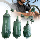 150ml Soft Flask,Light Tpu Foldable Soft Water Bottle Leak Proof Hydration Flask,Soft Water Bottle Running for Running Hiking Cycling Camping Portable Travel Sports Water Bag Easy to Carry L(500ml) Army Green