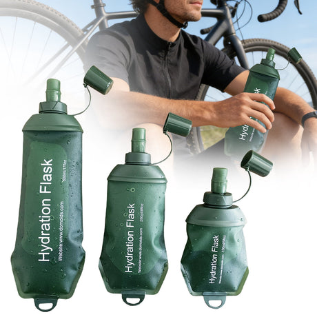 150ml Soft Flask,Light Tpu Foldable Soft Water Bottle Leak Proof Hydration Flask,Soft Water Bottle Running for Running Hiking Cycling Camping Portable Travel Sports Water Bag Easy to Carry M(250ml) Black