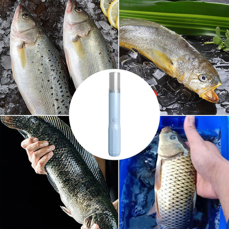 JWDX Peeler, Clearance Processing! Electric Fish Stainless Steel Cordless Fish Remover Cleaner Fish Remover with Rechargeable Battery for Easy Kitchen Cleaning Tool Blue