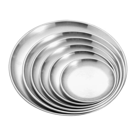 JWDX Baking Trays and Trays Clearance! Pizza Pan Set Chef Stainless Steel Round Baking Pizza Pans Pizza Tray for Pizza Pie Cake Cookie Heavy Duty & Durable Oven, Include 1X Stainless Steel Baking Pan Silver