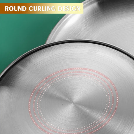 JWDX Baking Trays and Trays Clearance! Pizza Pan Set Chef Stainless Steel Round Baking Pizza Pans Pizza Tray for Pizza Pie Cake Cookie Heavy Duty & Durable Oven, Include 1X Stainless Steel Baking Pan Silver