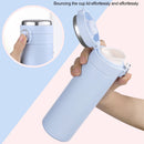 JWDX Glass and Bottle Clearance! Stainless Steel Flask Vacuum Insulated Cup Drinking Bottle 350/420 Ml Led Screen Temperature Display Flask Water Bottle Perfect for Home Travel, Include Cup*1 Blue
