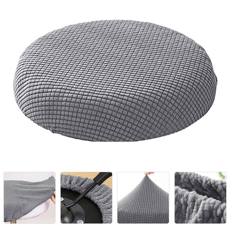 Ortofally Bar Stool Covers Stretchy Round Chair Covers Slipcover Washable Stool Cushion Elastic Bar Chair Covers 2.50X1.50X1.00CM Grey