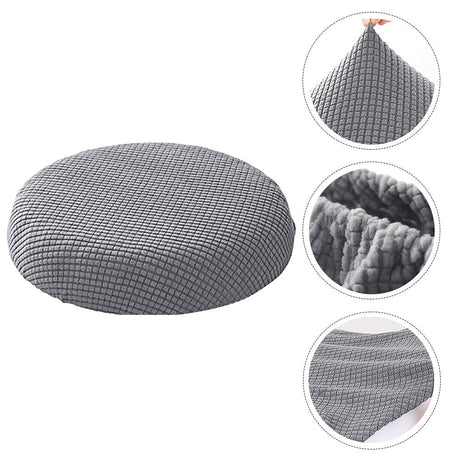 Ortofally Bar Stool Covers Stretchy Round Chair Covers Slipcover Washable Stool Cushion Elastic Bar Chair Covers 2.50X1.50X1.00CM Grey