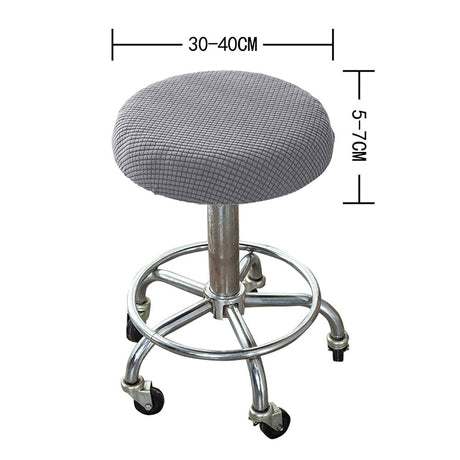 Ortofally Bar Stool Covers Stretchy Round Chair Covers Slipcover Washable Stool Cushion Elastic Bar Chair Covers 2.50X1.50X1.00CM Grey