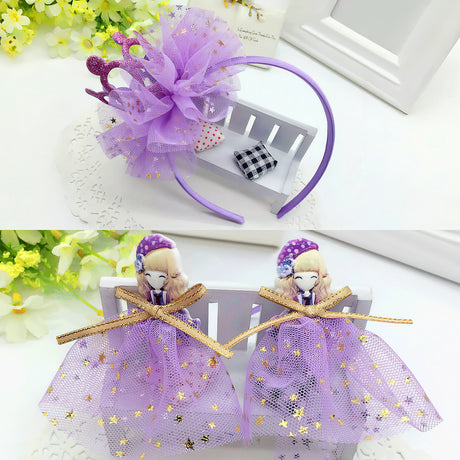 Ortofally Tulle Roll Spool Tulle Fabric Roll with Star Sequins for Wedding Table Tutu Dress Skirt Light Purple 2280x15cm Dark Grey