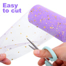 Ortofally Tulle Roll Spool Tulle Fabric Roll with Star Sequins for Wedding Table Tutu Dress Skirt Light Purple 2280x15cm Dark Grey