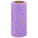 Ortofally Tulle Roll Spool Tulle Fabric Roll with Star Sequins for Wedding Table Tutu Dress Skirt Light Purple 2280x15cm Lavender