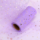 Ortofally Tulle Roll Spool Tulle Fabric Roll with Star Sequins for Wedding Table Tutu Dress Skirt Light Purple 2280x15cm Lavender