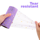 Ortofally Tulle Roll Spool Tulle Fabric Roll with Star Sequins for Wedding Table Tutu Dress Skirt Light Purple 2280x15cm Lavender