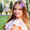 Ortofally Tulle Roll Spool Tulle Fabric Roll with Star Sequins for Wedding Table Tutu Dress Skirt Light Purple 2280x15cm Lavender