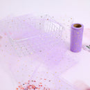 Ortofally Tulle Roll Spool Tulle Fabric Roll with Star Sequins for Wedding Table Tutu Dress Skirt Light Purple 2280x15cm Lavender