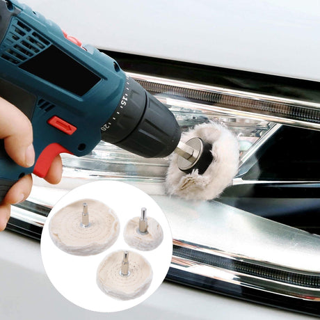SWETRACE drill polishing pad Polishing Cloth Beige For Metal Surface Cleaning 3pcs