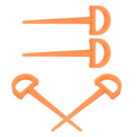 SWETRACE 4Pcs Ground Stakes in Orange Plastic for Tents and Outdoor Gear 3.5in