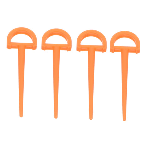 SWETRACE 4Pcs Ground Stakes in Orange Plastic for Tents and Outdoor Gear 3.5in