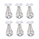 SWETRACE 6Pcs Stainless Steel Fishbone Tent Pegs for Outdoor Camping with Tent Rope Buckle 3.1x1.6x1.2in