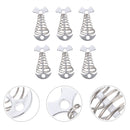 SWETRACE 6Pcs Stainless Steel Fishbone Tent Pegs for Outdoor Camping with Tent Rope Buckle 3.1x1.6x1.2in