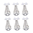 SWETRACE 6Pcs Stainless Steel Fishbone Tent Pegs for Outdoor Camping with Tent Rope Buckle 3.1x1.6x1.2in